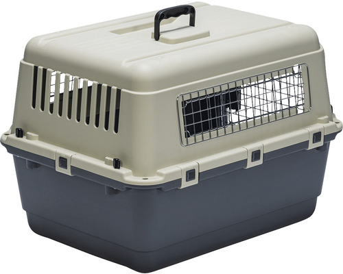 Tiertransportbox aus Kunststoff mit Gittertür