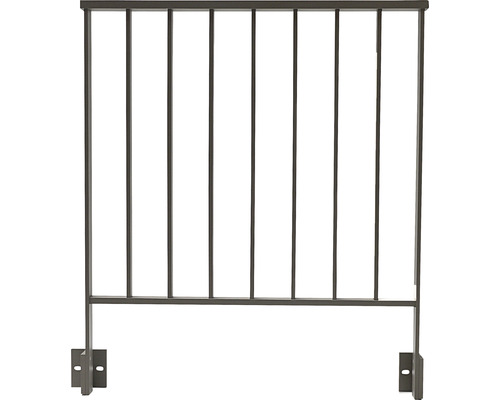 Metallgeländer mit horizontalen und vertikalen Stäben zur Montage