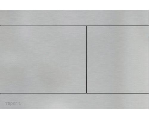 Betätigungsplatte veporit Twin 2.02. Platte aluminium matt / Taster aluminium matt -