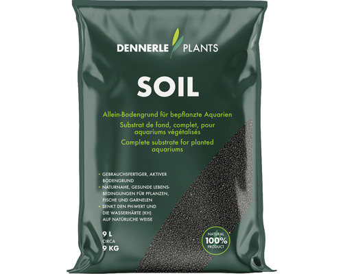 Aquarium Bodengrund DENNERLE PLANTS Soil 2 - 3 mm, ca. 9 kg schwarz Dennerle Plants Soil, Allein-Bodengrund für bepflanzte Aquarien, 9 Liter circa 9 Kilogramm