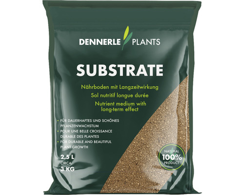 Nährboden DENNERLE PLANTS Substrate ca. 0,5 mm, ca. 3 kg, braun Dennerle Plants Substrat im 2.5 Liter Sack für dauerhaftes Pflanzenwachstum