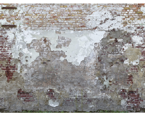 Papier peint panoramique intissé 39226-1 The Wall II mur en briques crépi gris 7 pces 371 x 280 cm