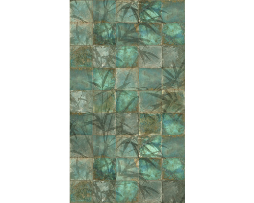 Papier peint panoramique intissé 39314-1 The Wall II briques de verre bambou vert 3 pces 159 x 280 cm