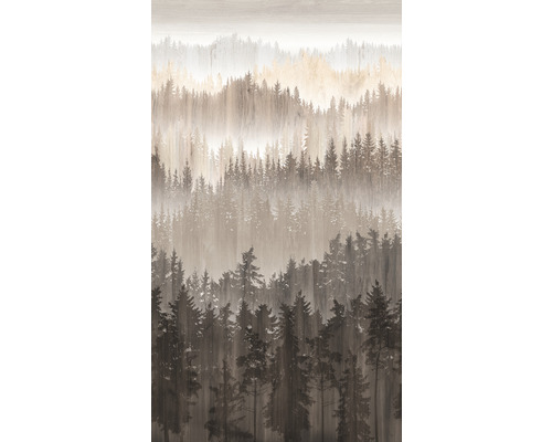 Papier peint panoramique intissé 39181-2 The Wall II aquarelle forêt marron 159 x 280 cm