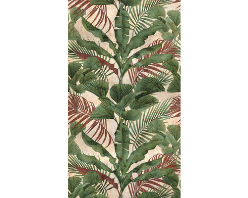 Papier peint panoramique intissé 39185-2 The Wall II jungle vert 159 x 280 cm Papier peint à motif de feuilles tropicales