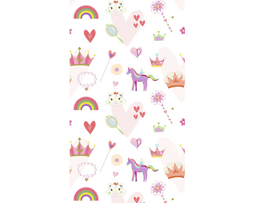 Fototapete Vlies 39193-1 The Wall II Kinder Prinzessin Weiss Rosa 3-tlg. 159 x 280 cm