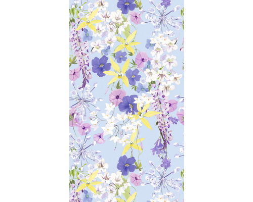Papier peint panoramique intissé 39196-1 motif fleurs bleu violet bleu 159 x 280 cm