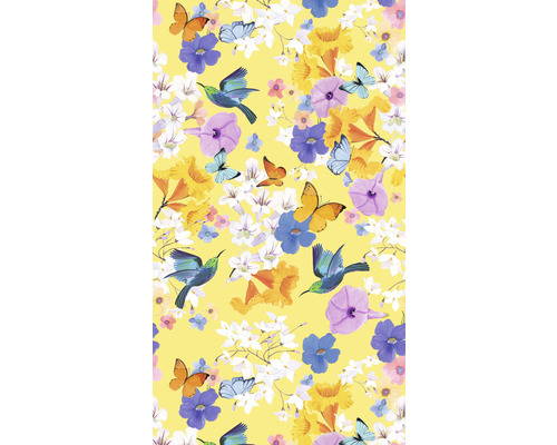 Papier peint panoramique intissé 39197-1 The Wall II fleurs & papillons jaune 3 pces 159 x 280 cm