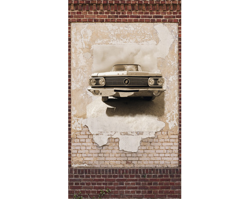 Fototapete Vlies 39243-1 The Wall II Backstein Oldtimer Creme Rot 3-tlg. 159 x 280 cm