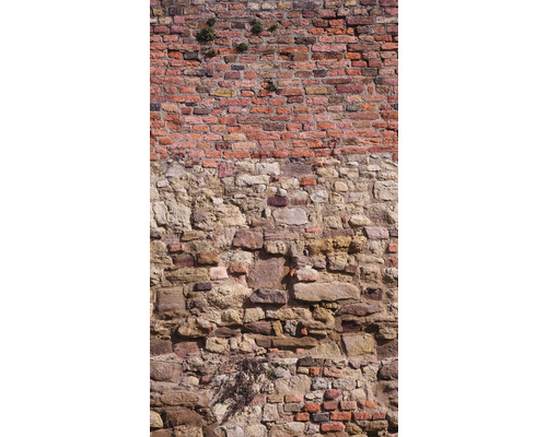Fototapete Vlies 39246-1 The Wall II Alte Steinwand Grau Rot 3-tlg. 159 x 280 cm