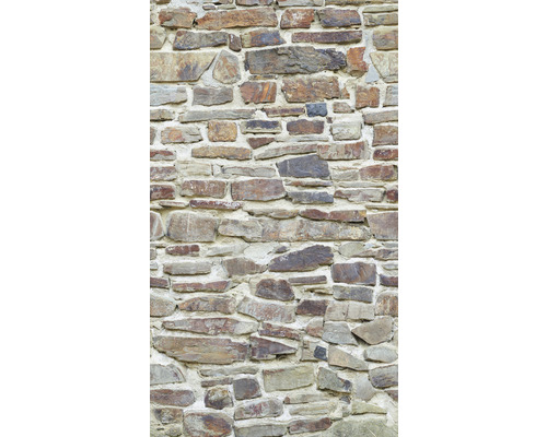 Papier peint panoramique intissé 39251-1 The Wall II mur en pierres grossier marron gris 3 pces 159 x 280 cm
