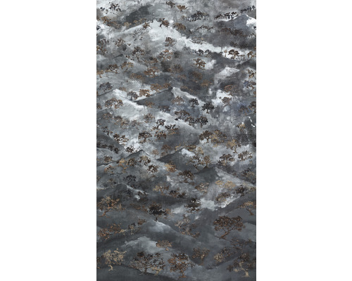 Papier peint panoramique intissé 39259-1 The Wall II paysage de montagne arbres gris 3 pces 159 x 280 cm