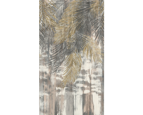 Papier peint panoramique intissé 39261-1 The Wall II feuilles de palmier retombantes crème 3 pces 159 x 280 cm