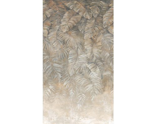 Papier peint panoramique intissé 39262-1 The Wall II feuilles All over beige marron 3 pces 159 x 280 cm