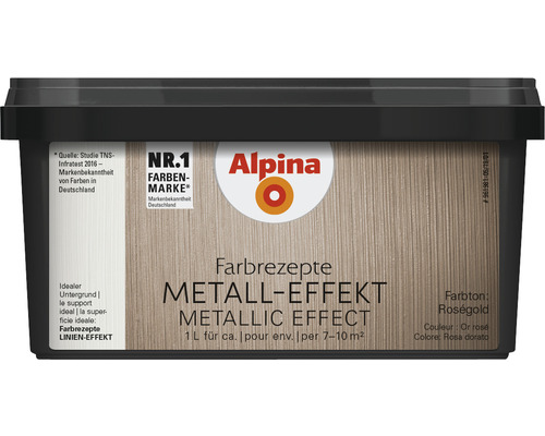 Peinture Alpina effet métallique or rosé, 1 litre