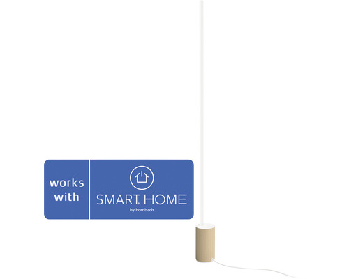 Philips Hue LED Stehleuchte 29 W 1800 lm weiss Holz - Kompatibel mit SMART HOME by hornbach Stehlampe mit Smart Home by Hornbach Kompatibilität