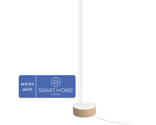 Philips Hue LED Tischleuchte 12 W 730 lm weiss Holz - Kompatibel mit SMART HOME by hornbach Stehleuchte mit Smart Home by Hornbach Kompatibilität