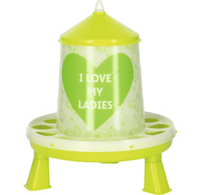 Geflügel Futterautomat mit Aufschrift I LOVE MY LADIES für Hühner