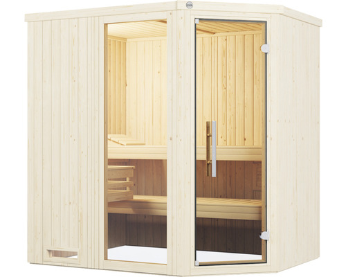 Holz Sauna mit Glastür