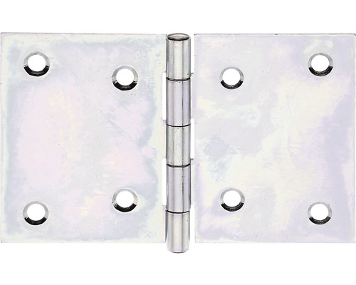Charnière large avec tige en laiton rivetée 81 x 126 mm galvanisation sendzimir Paumelle de porte en métal avec trous de vis