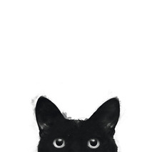 Illustration einer schwarzen Katze mit spitzen Ohren