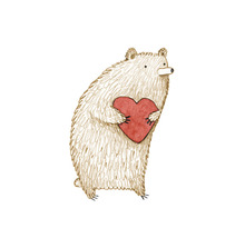 Postkarte Bear With Heart 10,5x14,8 cm