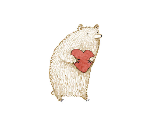 Postkarte bear with heart 10,5x14,8 cm