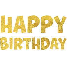 Goldene ''Happy Birthday'' Schrift für Geburtstag