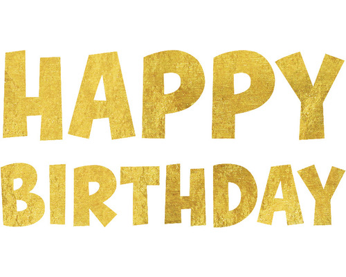 Goldene ''Happy Birthday'' Schrift für Geburtstag