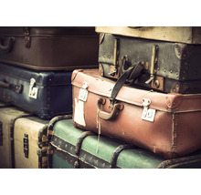 Pile de vieilles valises en cuir