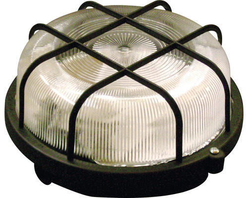 Lampe ronde avec grille de protection Ø 190 mm noir