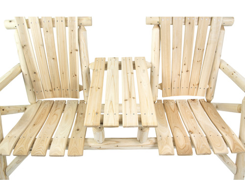 Banc double en bois avec table