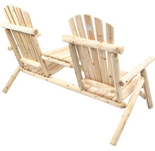 Banc de jardin double en bois style Adirondack