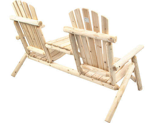 Banc de jardin double en bois style Adirondack