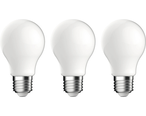 Ampoule LED A60 E27/4,5W(40W) 470 lm 6500 K blanc lumière du jour mat 3 pièces Trois ampoules LED blanches avec culot E27