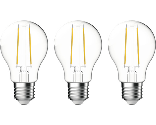 FLAIR LED Lampe A60 E27/4,5W(40W) 470 lm 2700 K warmweiss klar 3 Stück