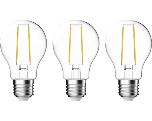 Ampoule LED A60 E27/4,5W(40W) 470 lm 2700 K blanc chaud transparent 3 pièces Trois ampoules LED transparentes