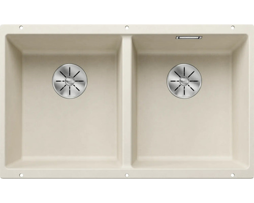 Évier Blanco SUBLINE 350/350-U lxp 755x460 mm Silgranit blanc soft 527164 Évier double en silgranit