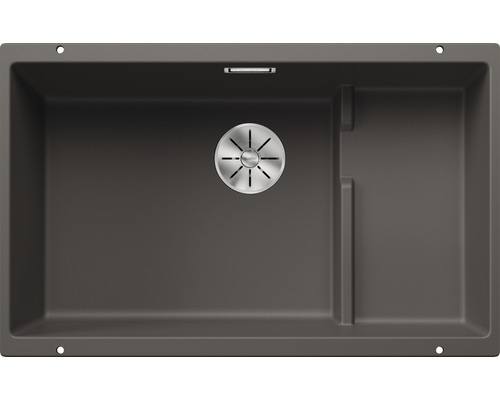 Évier Blanco SUBLINE 700-U Level lxp 730x460 mm Silgranit gris volcan 527354 Évier en matériau composite avec égouttoir