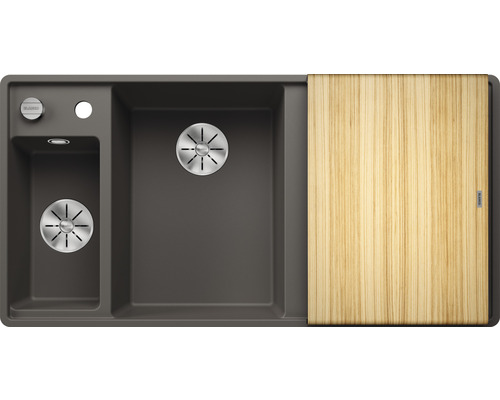 Spüle mit Abtropffläche und Schneidebrett