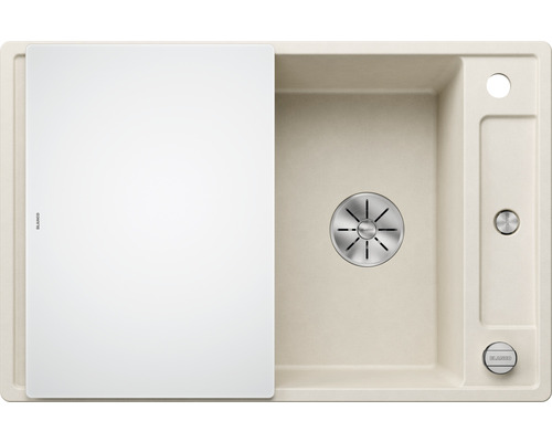 Spülbecken aus Silgranit mit Abtropffläche und Schneidebrett