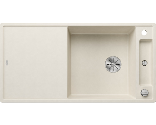 Blanco AXIA III XL 6 S évier lxp 1000x510 mm Silgranit blanc soft avec planche à découper en verre 527051