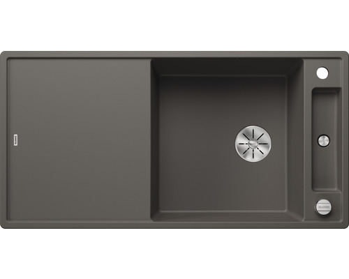 Blanco AXIA III XL 6 S évier lxp 1000x510 mm Silgranit gris volcan avec planche à découper en verre 527234