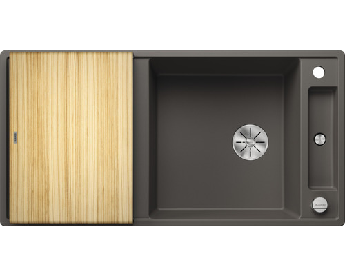 Évier avec planche à découper en bois