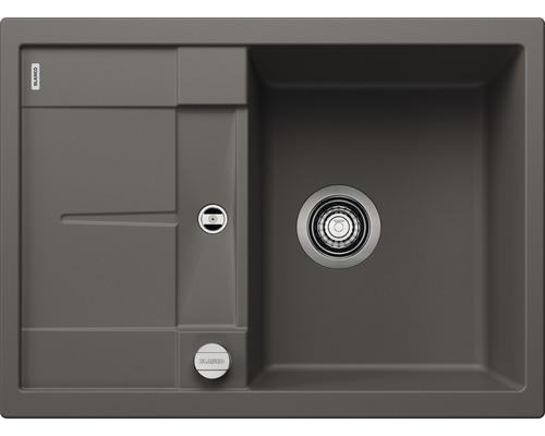 Blanco METRA 45 S Compact évier lxp 680x500 mm Silgranit gris volcan 527285 Évier en Silgranit avec garniture d''écoulement