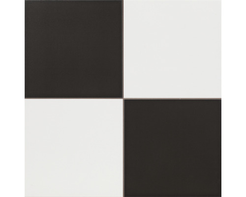 Carrelage mur et sol en grès cérame fin Dammer 45x45x1 cm noir/blanc