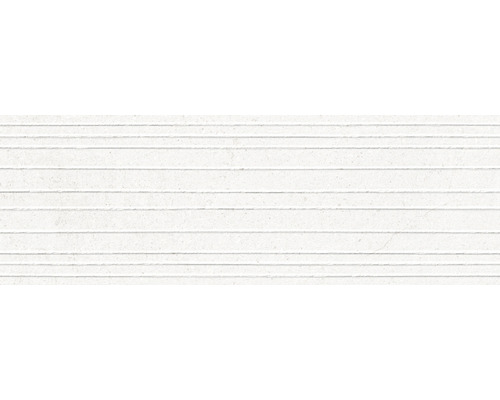 Steingut Wandfliese Manhattan Wall white Lines Shaped 33,3x100 cm