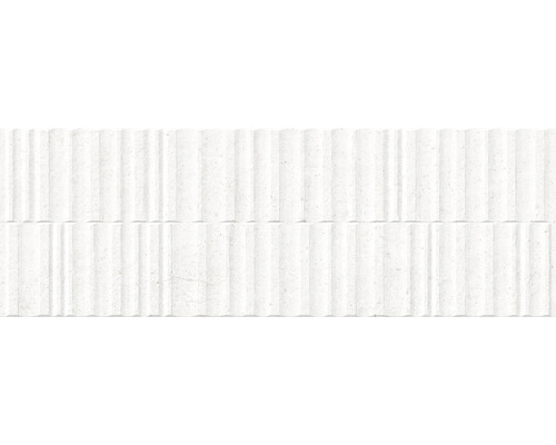 Carrelage mural en grès Manhattan Wall white Wavy Shaped 33,3x100 cm