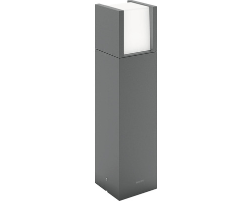 Borne extérieure LED IP44 alu 6W 600 lm 2700 K hxl 400x100 mm Arbour anthracite