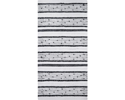 Tapis de chiffon taches blanc/noir 65x130 cm